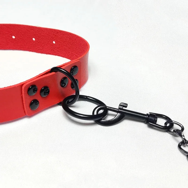 Bdsm Fetish Bondage Gear Sex Collar Leash Steel Chain Restricts Dog Chain Punish Neck Collars Sex Toys For Woman Man