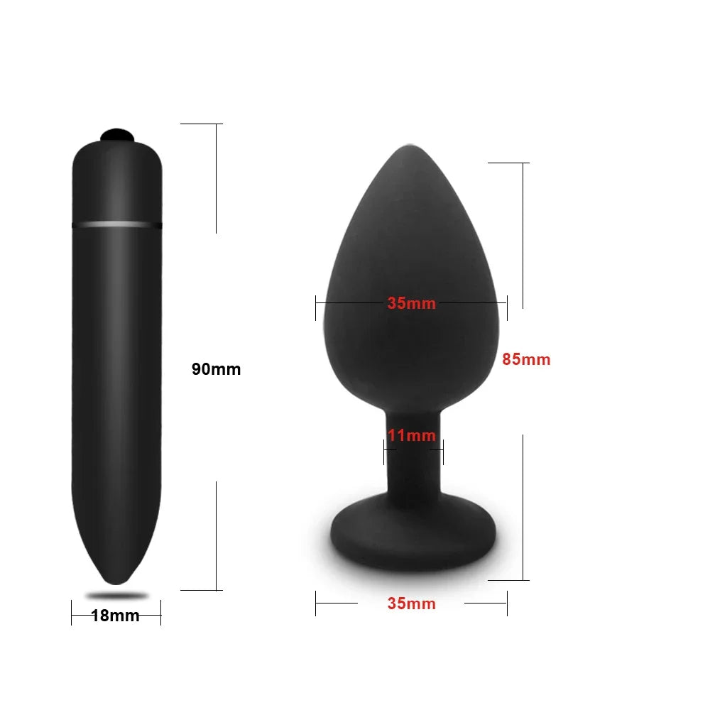 4pcs Soft Silicone Anal Plug Mini Erotic Bullet Vibrator Butt Plug Sex Toy for Men Women Gay Couples Anal Prostate Stimulator