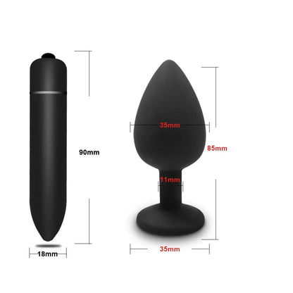 4pcs Soft Silicone Anal Plug Mini Erotic Bullet Vibrator Butt Plug Sex Toy for Men Women Gay Couples Anal Prostate Stimulator