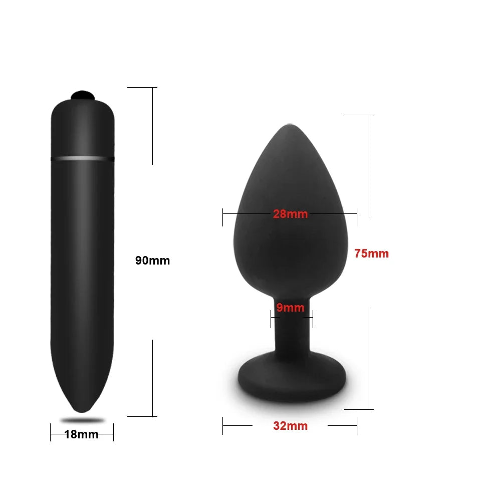 4pcs Soft Silicone Anal Plug Mini Erotic Bullet Vibrator Butt Plug Sex Toy for Men Women Gay Couples Anal Prostate Stimulator