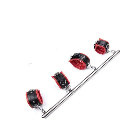 Stainless Steel Adjustable Open Leg Bar Handcuffs Ankle Cuffs Lockable Bondage Set Sex Slave Restraints Dog Collar Sex Toys BDSM