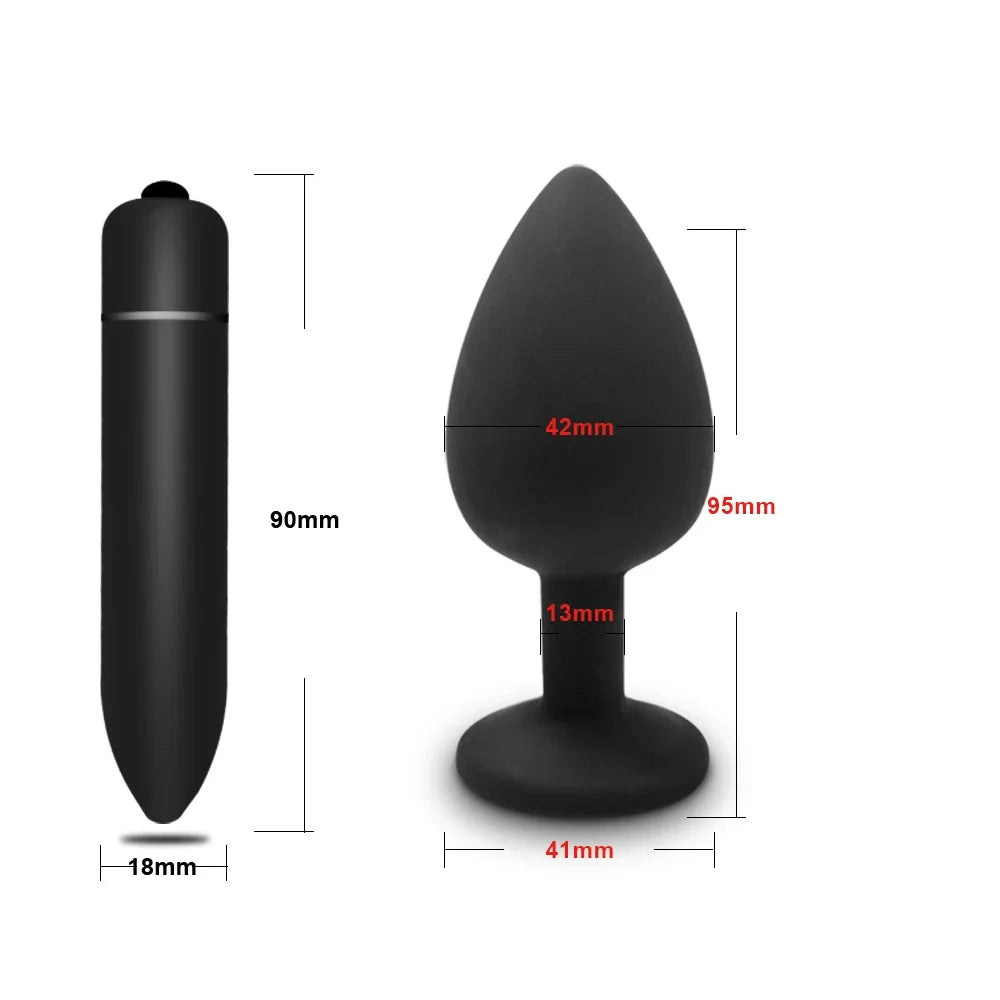 4pcs Soft Silicone Anal Plug Mini Erotic Bullet Vibrator Butt Plug Sex Toy for Men Women Gay Couples Anal Prostate Stimulator