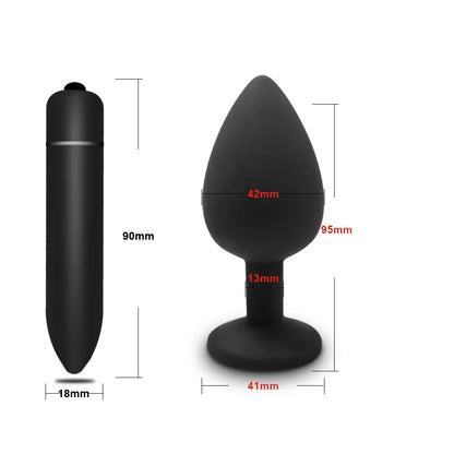 4pcs Soft Silicone Anal Plug Mini Erotic Bullet Vibrator Butt Plug Sex Toy for Men Women Gay Couples Anal Prostate Stimulator