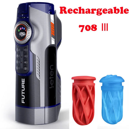 Leten Recharged 708 Male Masturbator Automatic Heated Sucking Machine Telescopic Vagina Pussy Masturbation Cup 18 Men Sex Toys