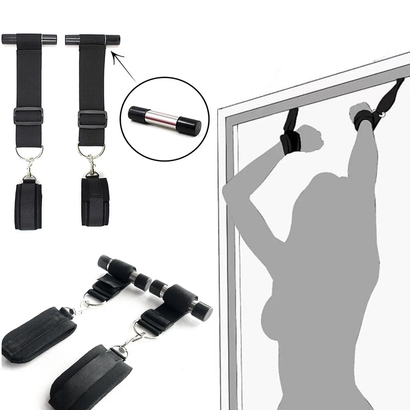 Women Door Hanging Handcuffs BDSM Restraint Handcuff Sex Toys SM Slave Role Play Hand Cuffs Adult Couple Erotic Games Sextoys