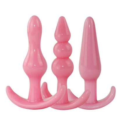 Three Piece Anal Plug Set Three Different Experiences Adult Toys Anal Exerciser Silicone Material Get Close To The Skin 18+