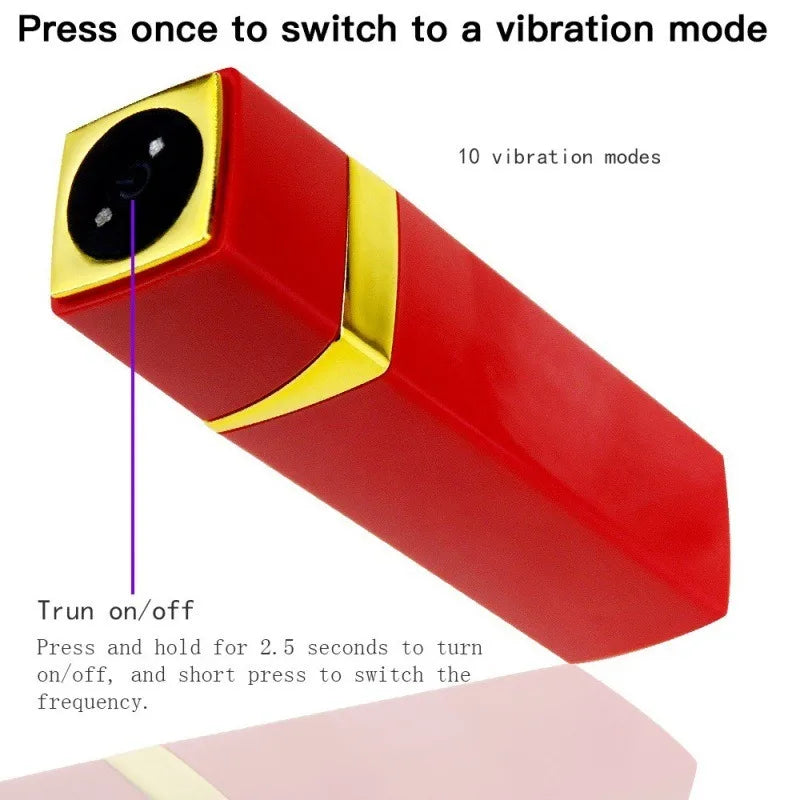 4 Colors Mini Lipstick Vibrator for Women, Powerful Clitoral Stimulation & Nipple Play, Rechargeable Discreet Adult Pleasure Toy