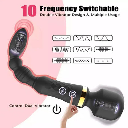 AV Wand Vibrator Handheld Cordless Massager Adult Female Couple Sex Toys Clitoral Stimulation 10 Vibration Modes Rechargeable 18