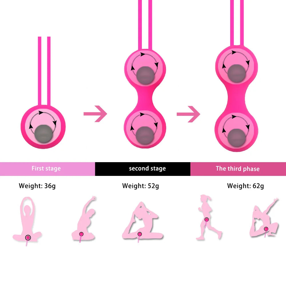 Kegel Vagina Balls Tighten Vagina Muscle Balls Kegel Trainer for Women Pelvic Floor Muscles Strengthen Adult Silicone Sex Toys