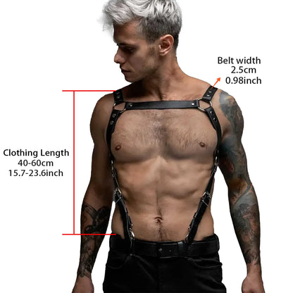 Leather Men Harness Belts with Buckle  Sex Bondage Clothes Punk Gothic Body Harness Straps Sexual Male Lingerie