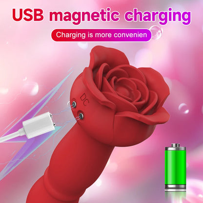 Thrusting Dildo App Remote Control Anal Plug Vibrator Male Prostate Massager 9 Modes Rose Anal Toy Butt Plug Sex Toys for Men