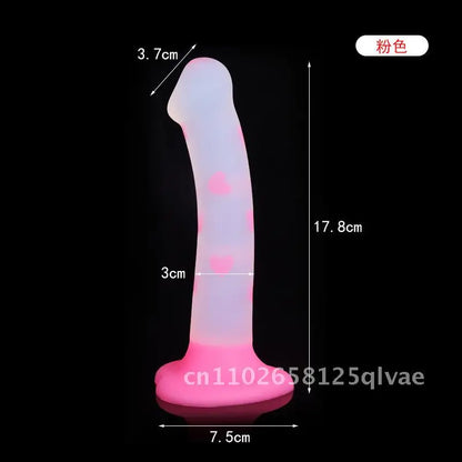Luminous Platinum Silicone Anal Plug Special-Shaped Simulation Dildo for Adult Male Female Masturbation Jelly Glow in the Dark