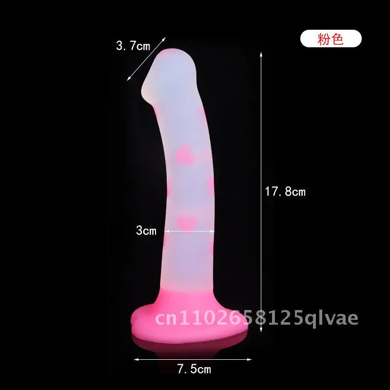 Luminous Platinum Silicone Anal Plug Special-Shaped Simulation Dildo for Adult Male Female Masturbation Jelly Glow in the Dark