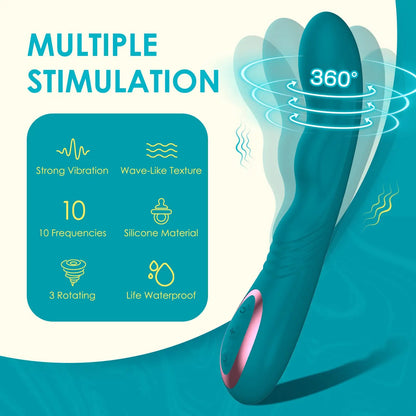 Rotating Vibrator G Spot Vibrator Clitoral Stimulator Dildo Vibrator for Women with 10 Vibration Modes & 3 G-spot Rotation