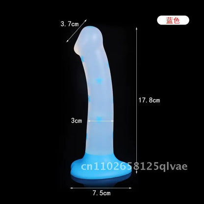 Luminous Platinum Silicone Anal Plug Special-Shaped Simulation Dildo for Adult Male Female Masturbation Jelly Glow in the Dark