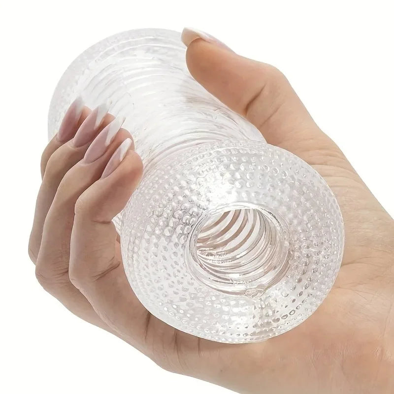Male Masturbator Transparent Jelly Artificial Vaginal Real Pussy for Men Penis Exerciser Cock Enlarger Suck Sex Toys Erotic 18+
