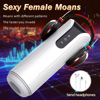 Automatic Telescopic Vibration Heated for Men Pussy Pocket Massager Pocket  Male Masturbator Masturbation Cup Sex Toys Adult 18+