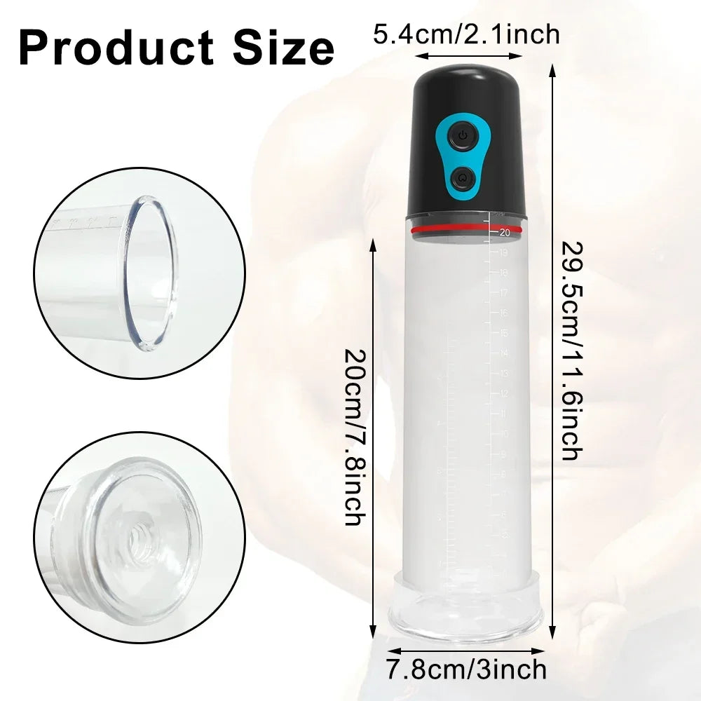 Electric Penis Pump Penis Enlarger Vacuum Pump Sex Toys for Men Penile Bigger Trainer Adult Male Masturbator Penis Enlargement