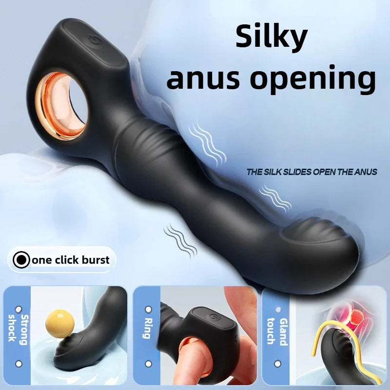 Anal Vibrator Male Prostate Massager Stimulator G-spot Vibrating Butt Plug for Men Gay Anal Sex Toys for Beginner Adult Supplies