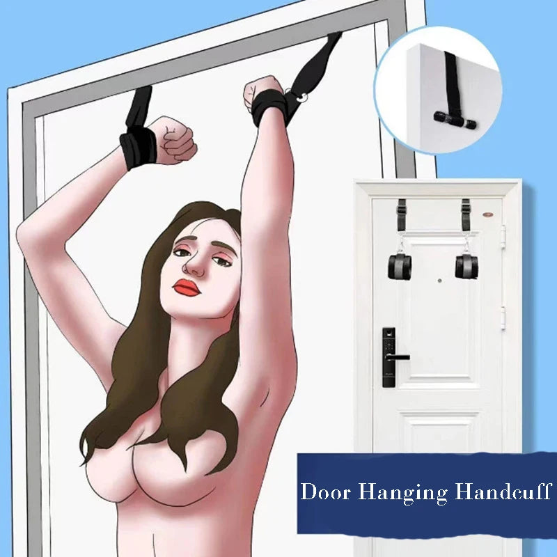 Women Door Hanging Handcuffs BDSM Restraint Handcuff Sex Toys SM Slave Role Play Hand Cuffs Adult Couple Erotic Games Sextoys