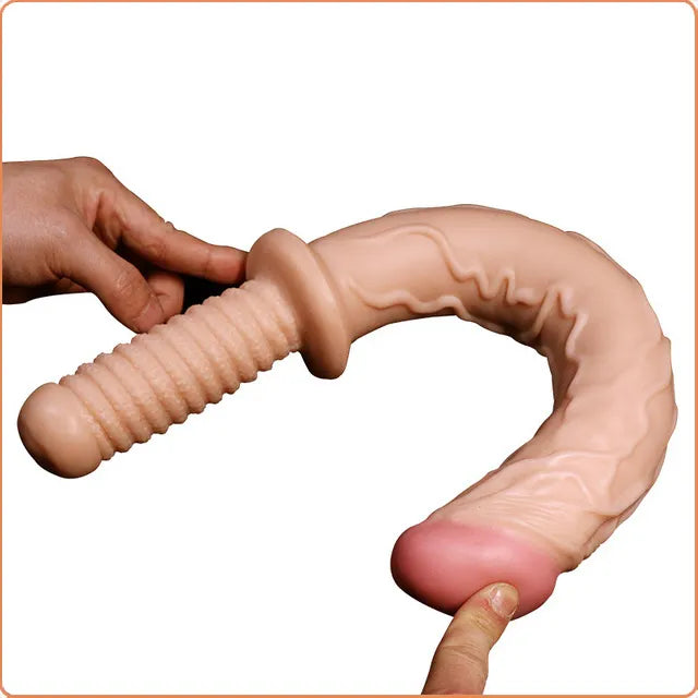 Handle silicone big dildo