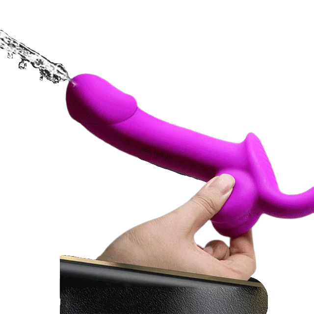 Double-Head Strap-On with Squirting Feature - Realistic Silicone Dildo for Couples