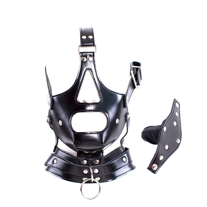 Couvre-chef fétichiste en cuir BDSM