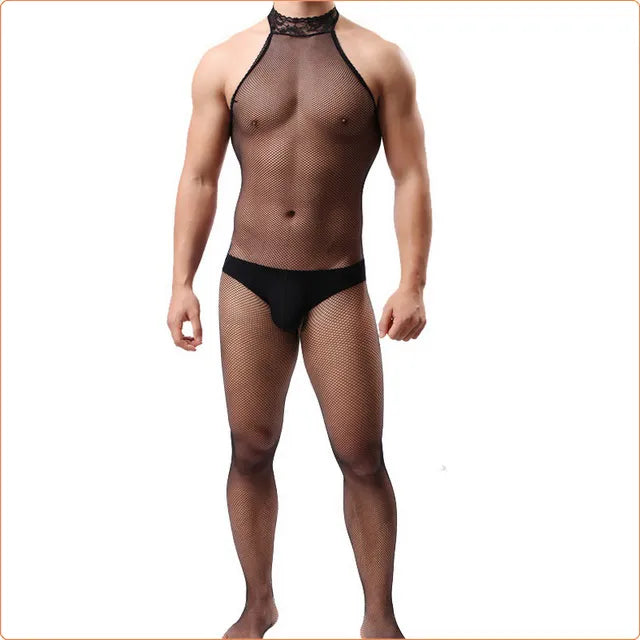Men's skinny mesh bodycon