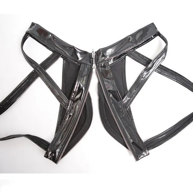 Shiny Latex Men's Zip Briefs