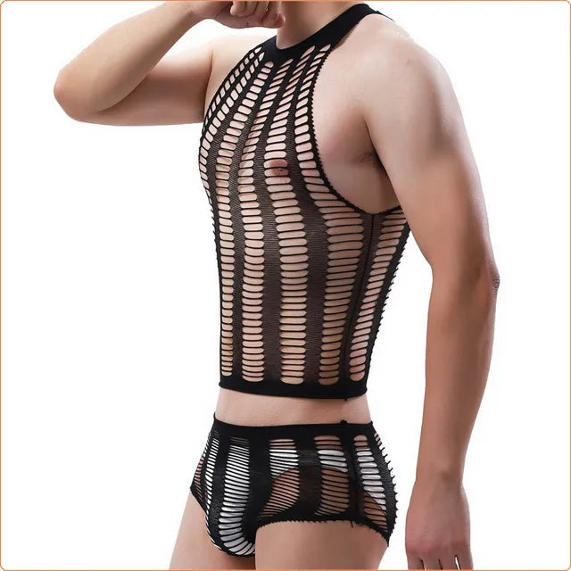 Men's sexy open underwear set