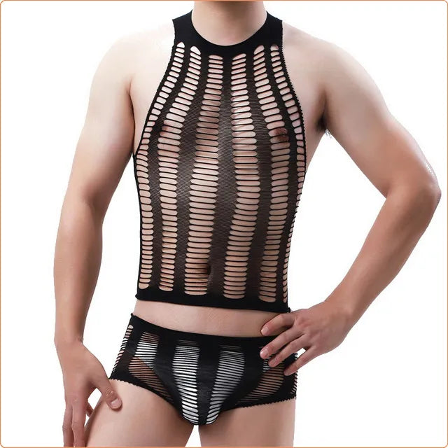Men's sexy open underwear set