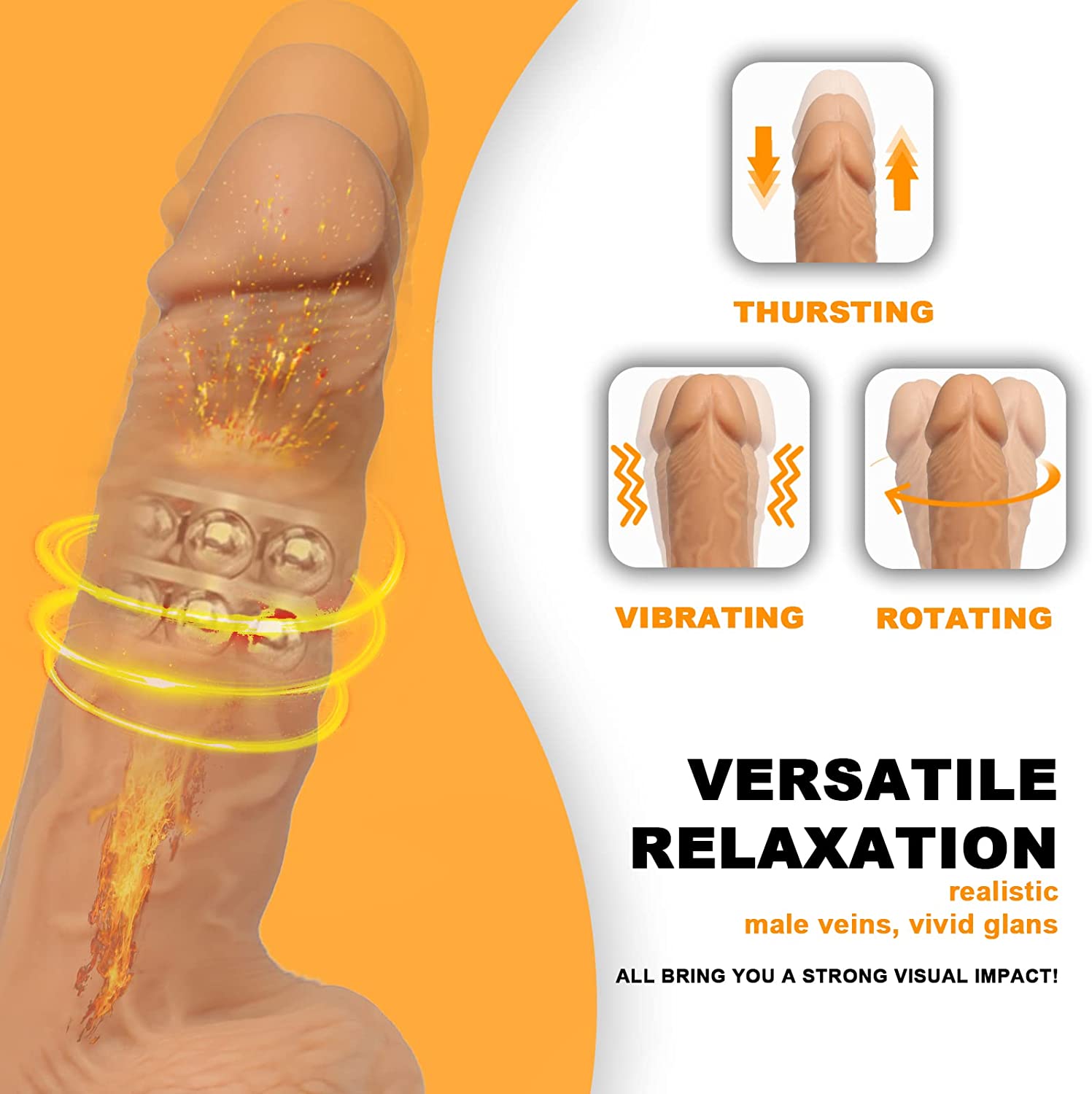 Schubdildo-Vibrator mit Saugnapf 