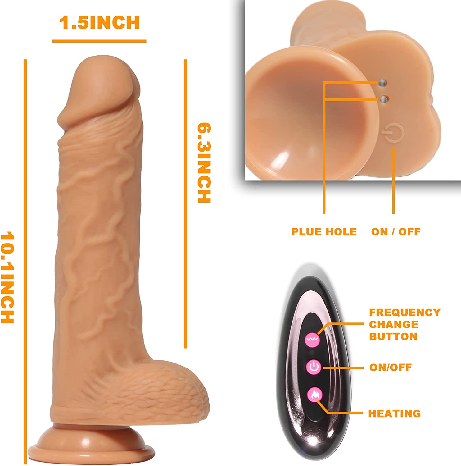 Schubdildo-Vibrator mit Saugnapf 