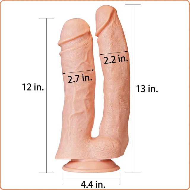 Huge silicone double dildo