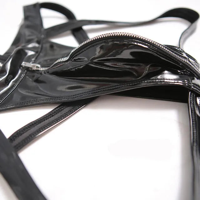 Shiny Latex Men's Zip Briefs