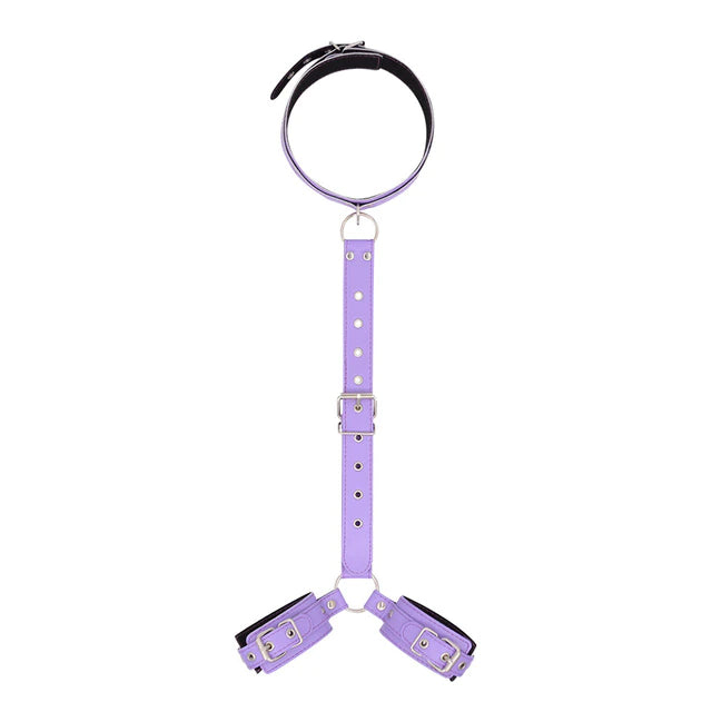 Bondage BDSM Kit Adult Handcuffs and neck Cuff.