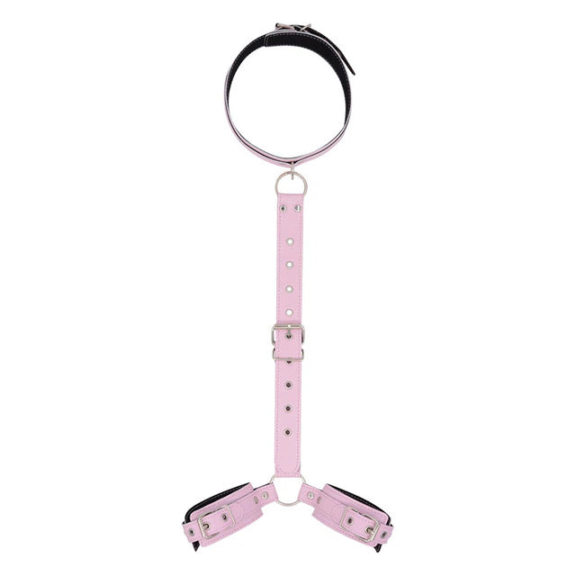 Bondage BDSM Kit Adult Handcuffs and neck Cuff.