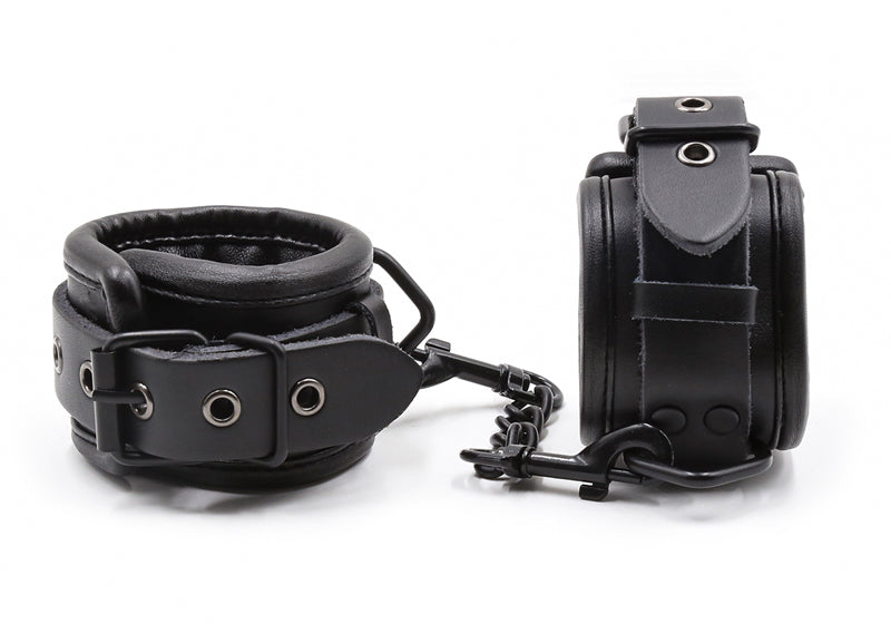 Black Leather Bdsm Bondage Set 3pcs.