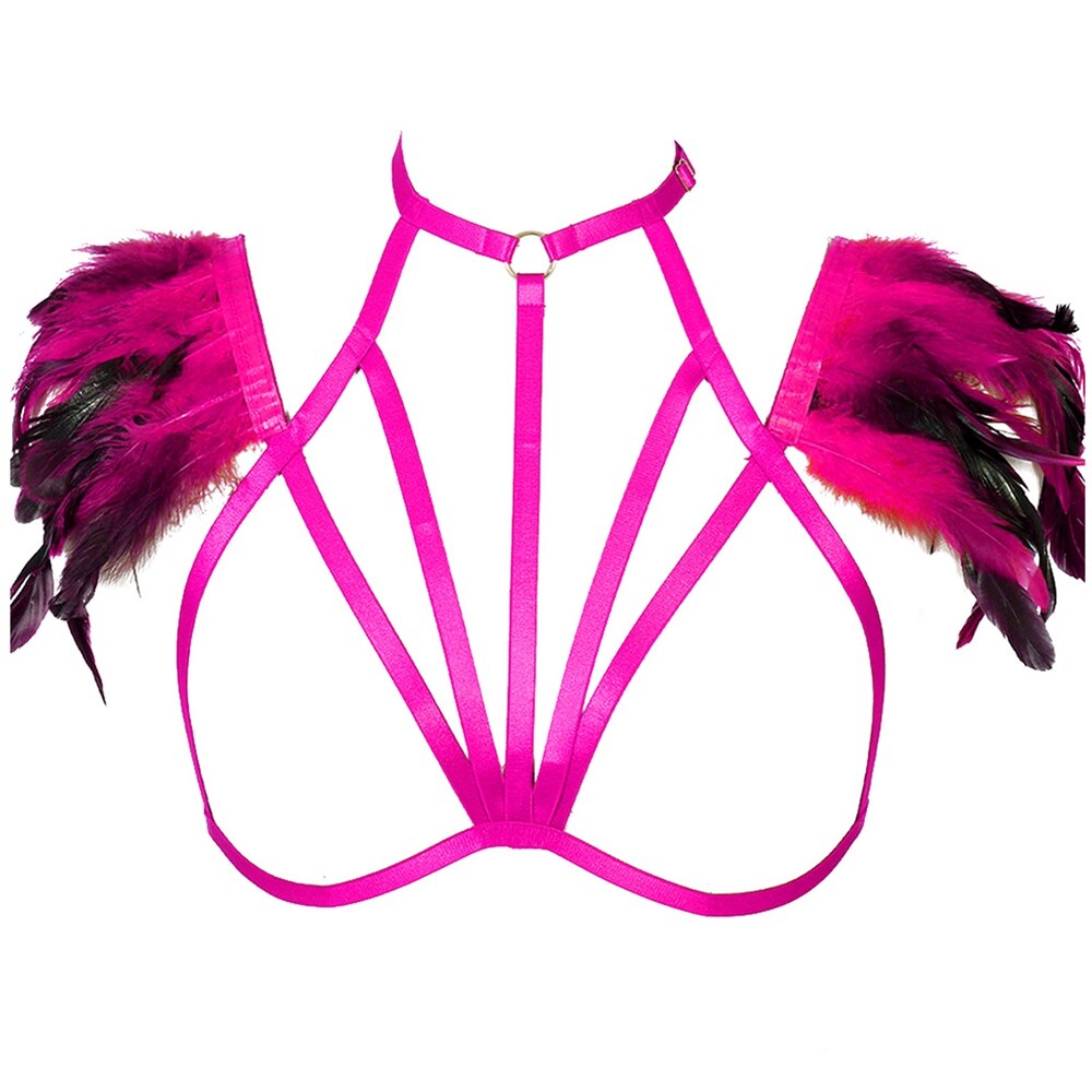 Body Harness Bra Feather.