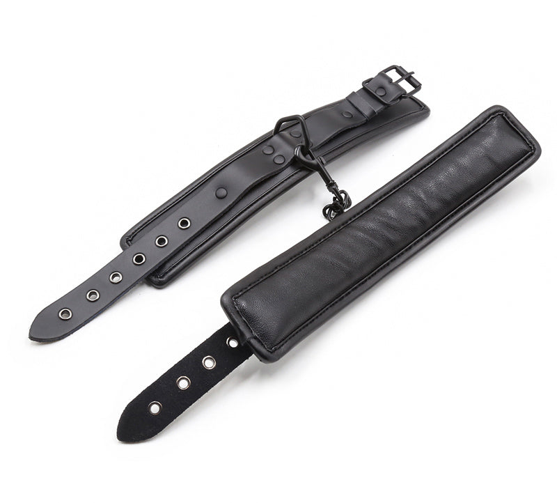 Black Leather Bdsm Bondage Set 3pcs.