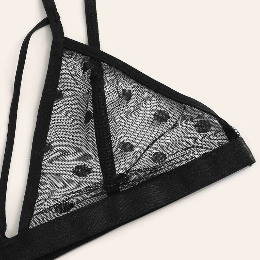 Black Sexy Lingerie Set Bra G-string Thongs