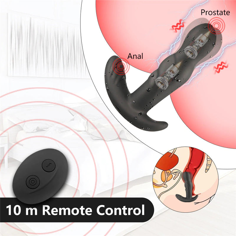 Vibromasseur anal rotatif pour masseur de prostate à 360 degrés