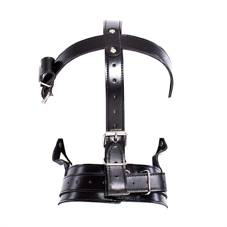 Couvre-chef fétichiste en cuir BDSM