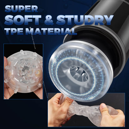 【HOT】3-in-1 Masturbation Cup Telescopic Suction Vibration