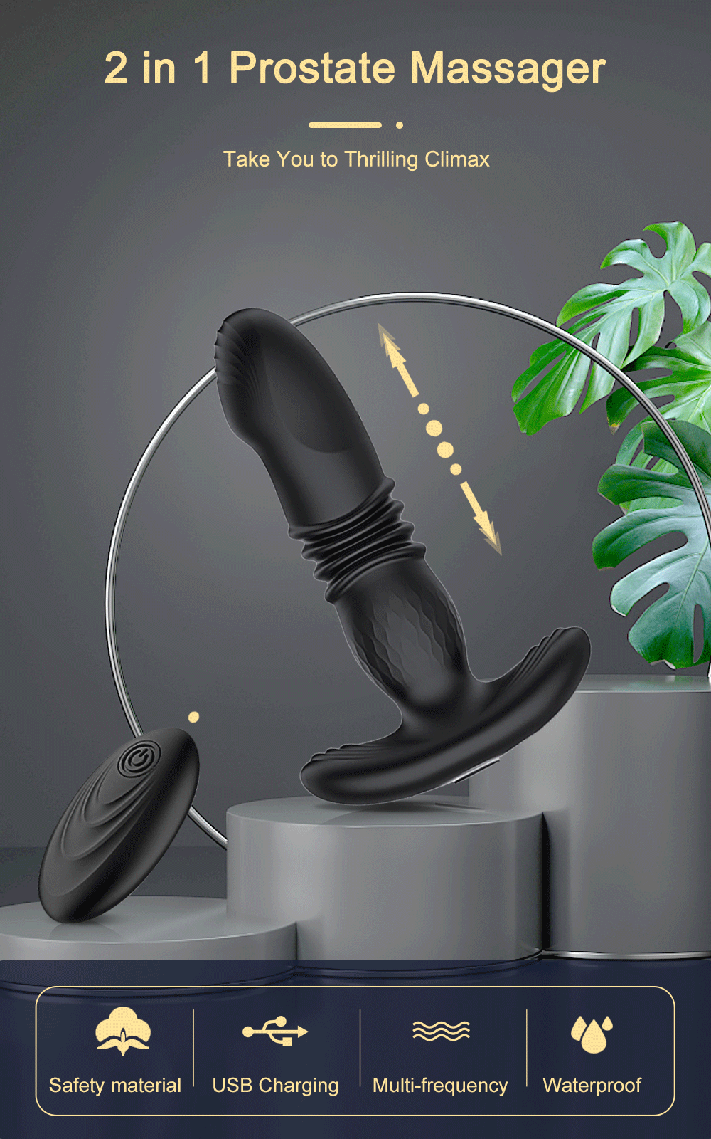 Vibrateur anal à prise vibrante à distance sans fil