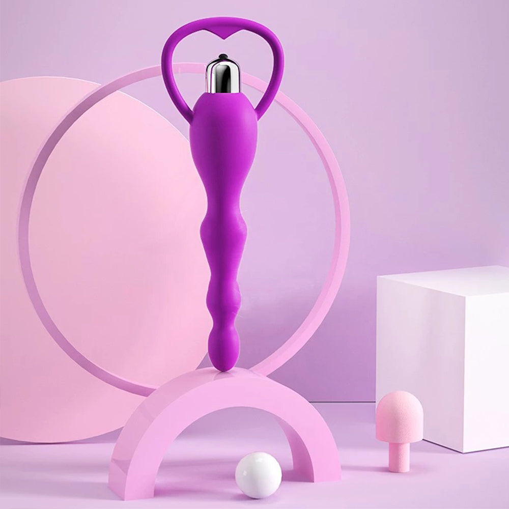 Vibrating Anal Plug with Prostate Massage Beads - Soft Silicone Butt Plug for Couples