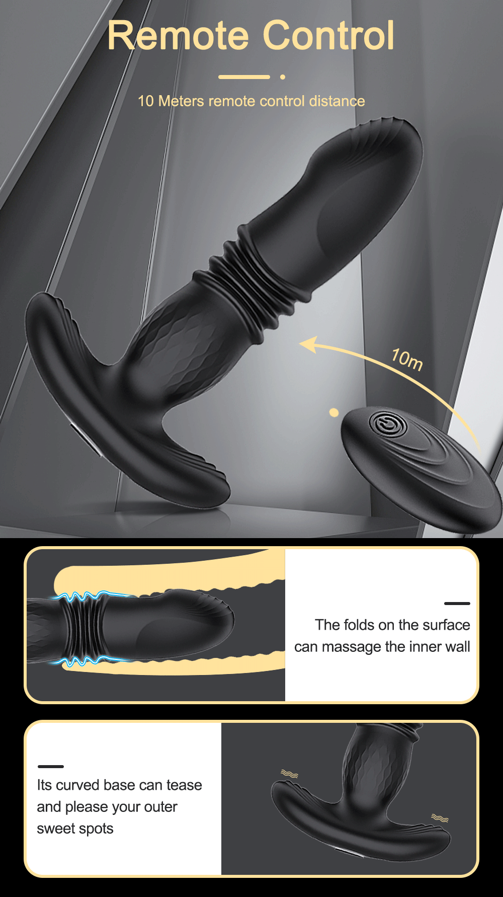 Drahtloser Analvibrator mit Vibrationsstecker und Fernbedienung
