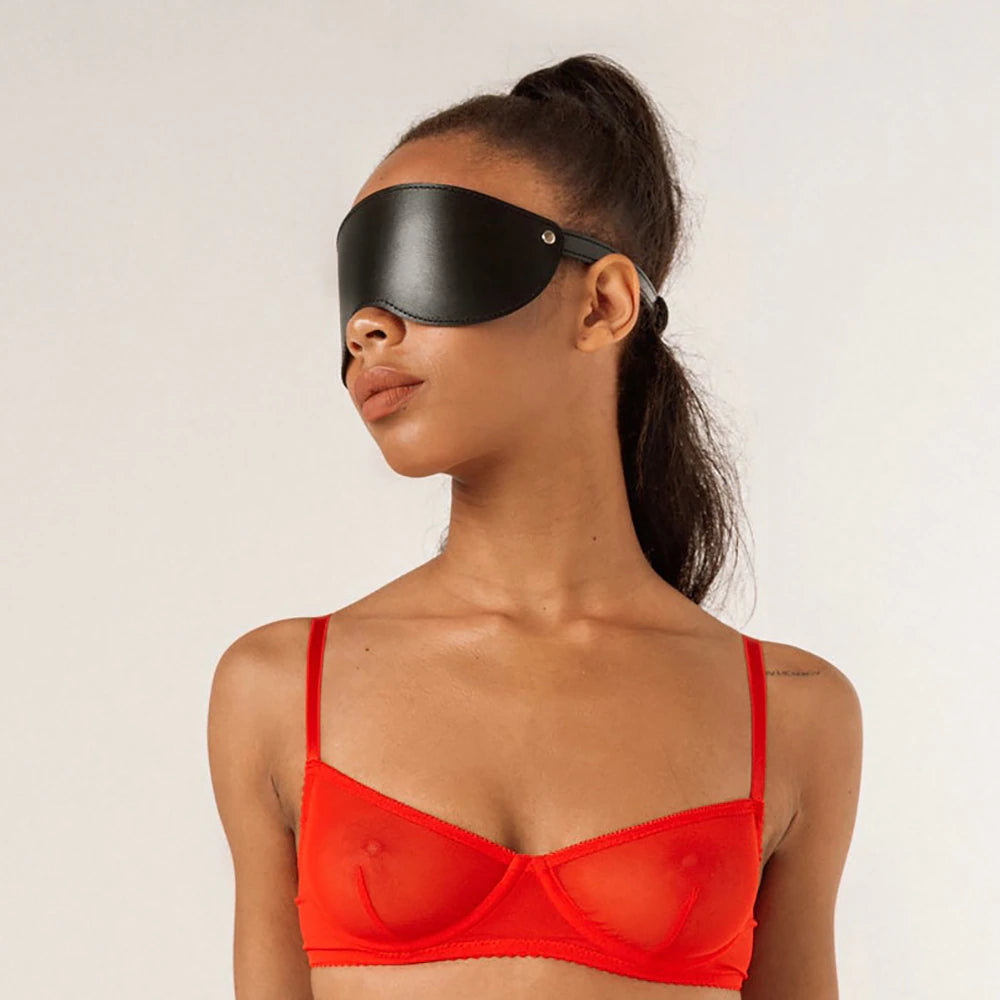 Masque d'oreille en cuir sexy