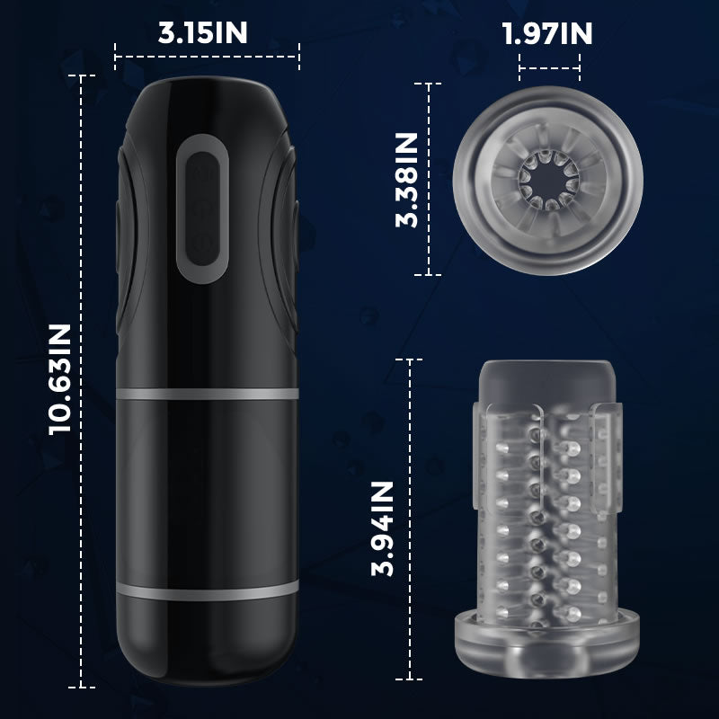 【HOT】3-in-1 Masturbation Cup Telescopic Suction Vibration.