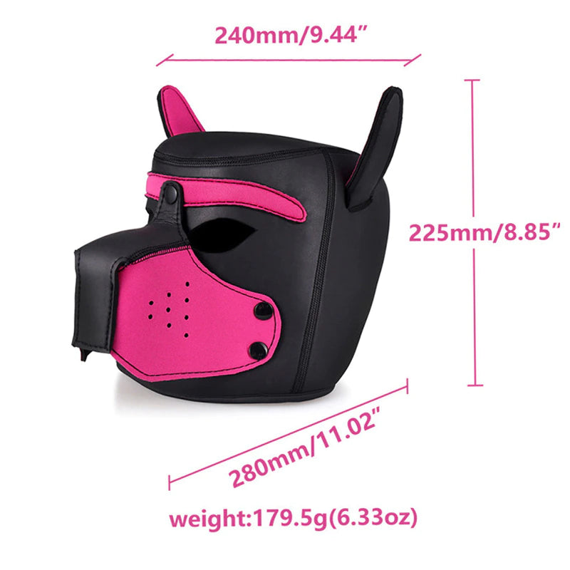 Bdsm Bondage Dog Mask with Detachable Nose.